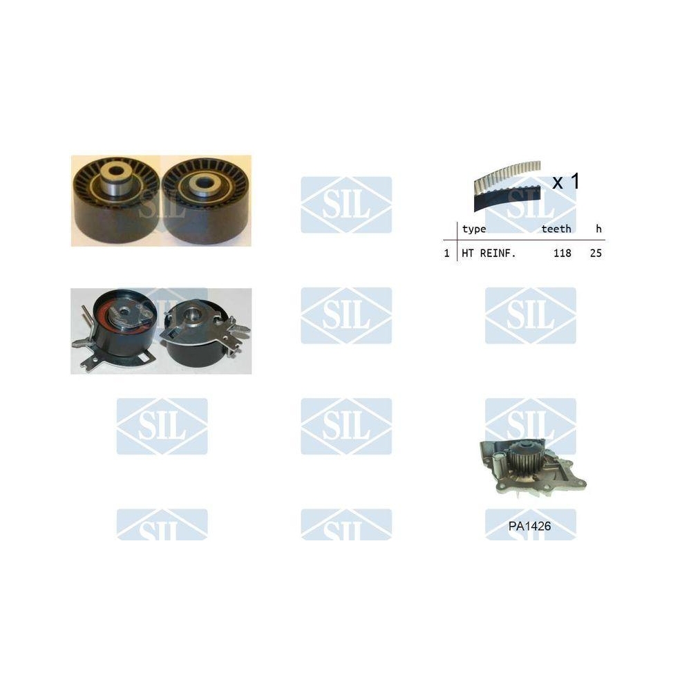Wasserpumpe + Zahnriemensatz Saleri SIL K1PA1426 f&uuml;r ALFA ROMEO CITRO&Euml;N FIAT
