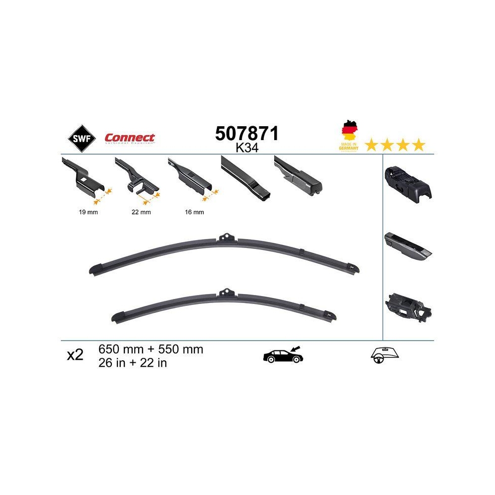 Wischblatt SWF 507871 CONNECT MADE IN GERMANY f&uuml;r, vorne