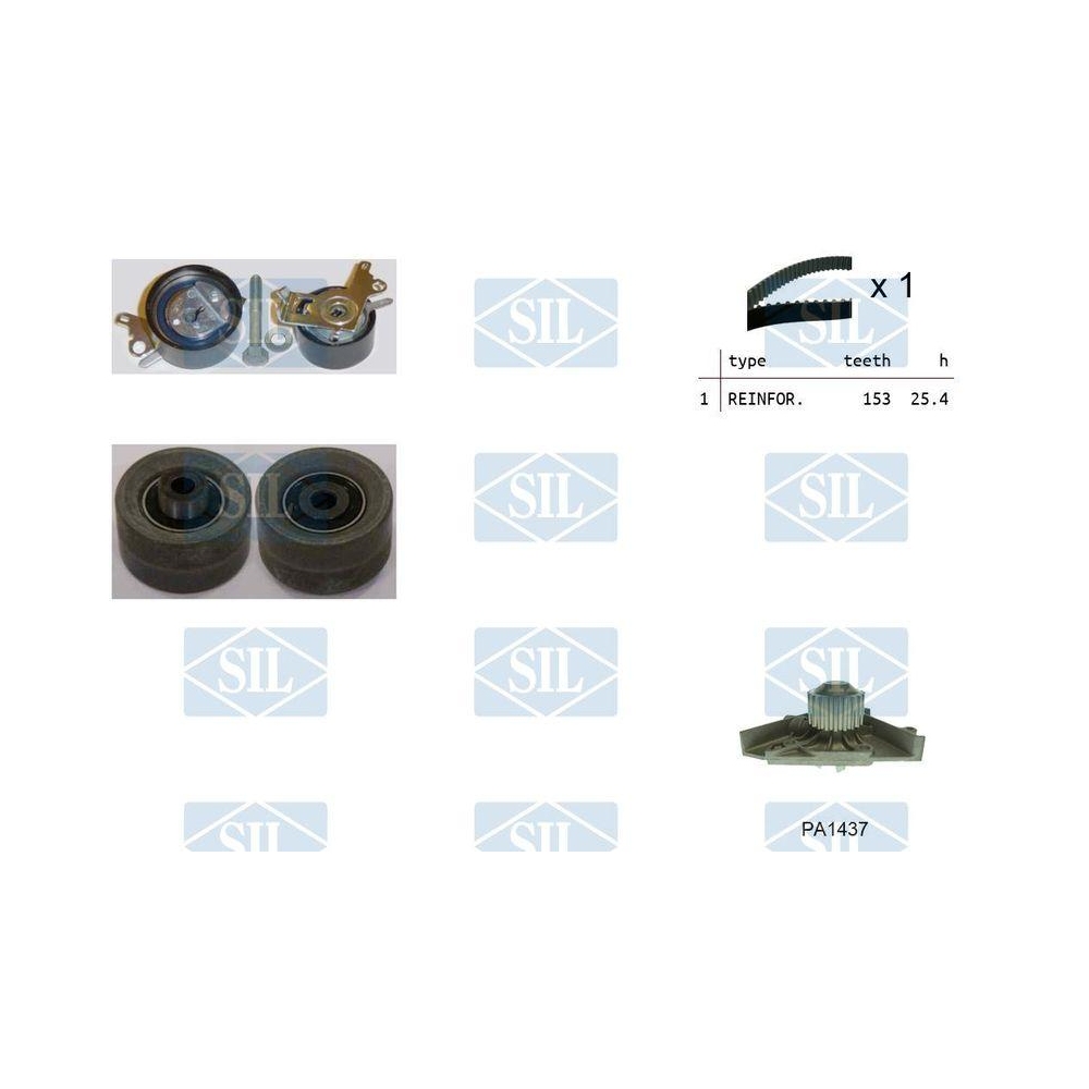 Wasserpumpe + Zahnriemensatz Saleri SIL K1PA1437 f&uuml;r CITRO&Euml;N FIAT FORD LANCIA