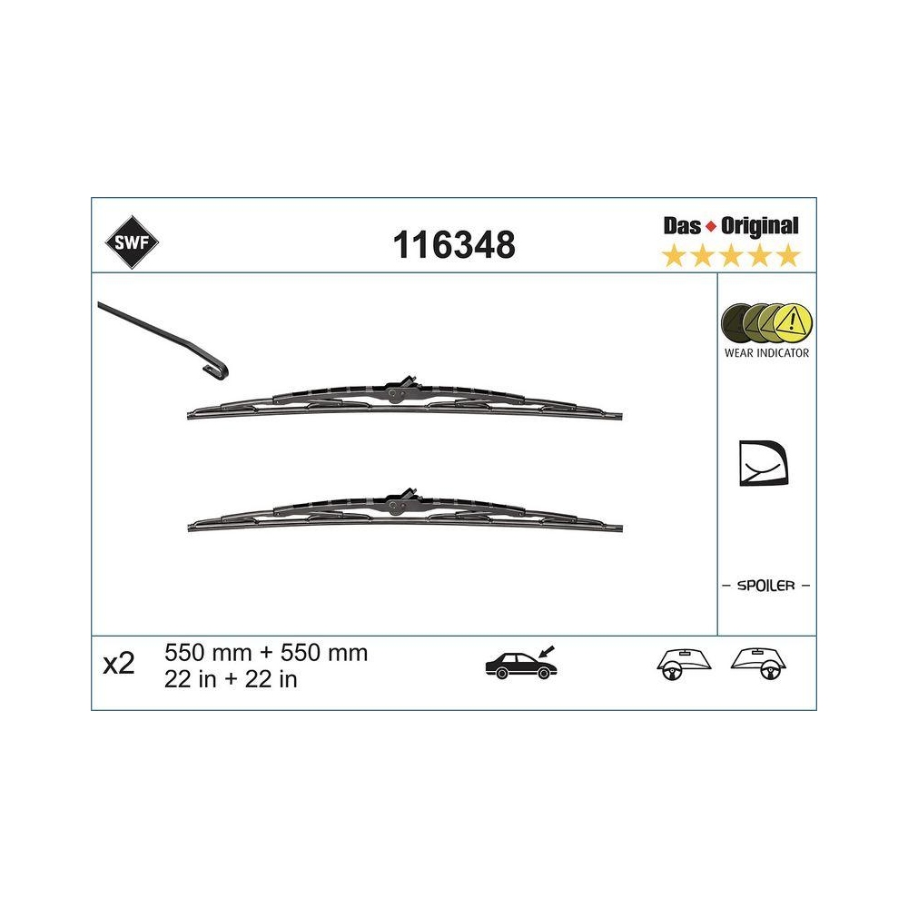 Wischblatt SWF 116348 DAS ORIGINAL SET für, vorne