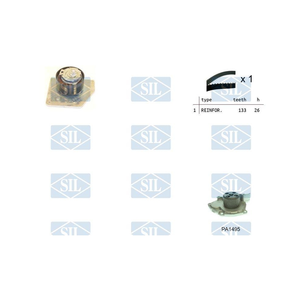 Wasserpumpe + Zahnriemensatz Saleri SIL K1PA1495 f&uuml;r NISSAN RENAULT SUZUKI DACIA