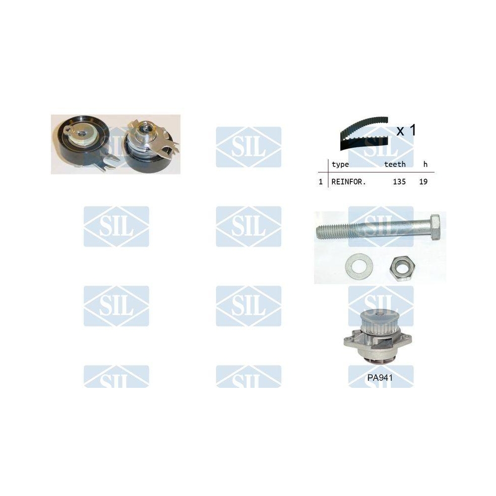 Wasserpumpe + Zahnriemensatz Saleri SIL K2PA941 f&uuml;r AUDI FIAT LANCIA SEAT SKODA