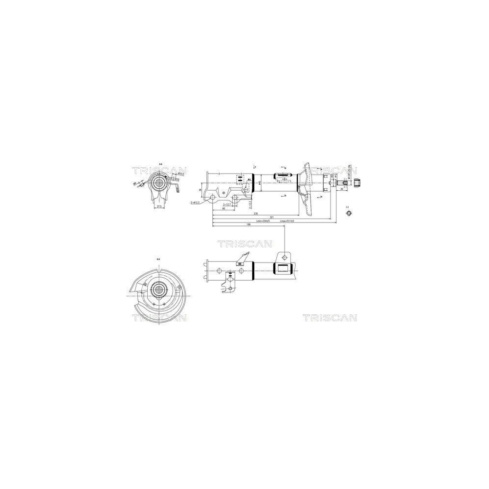 Sto&szlig;d&auml;mpfer TRISCAN 8705 16111 f&uuml;r FORD HYUNDAI, Vorderachse links