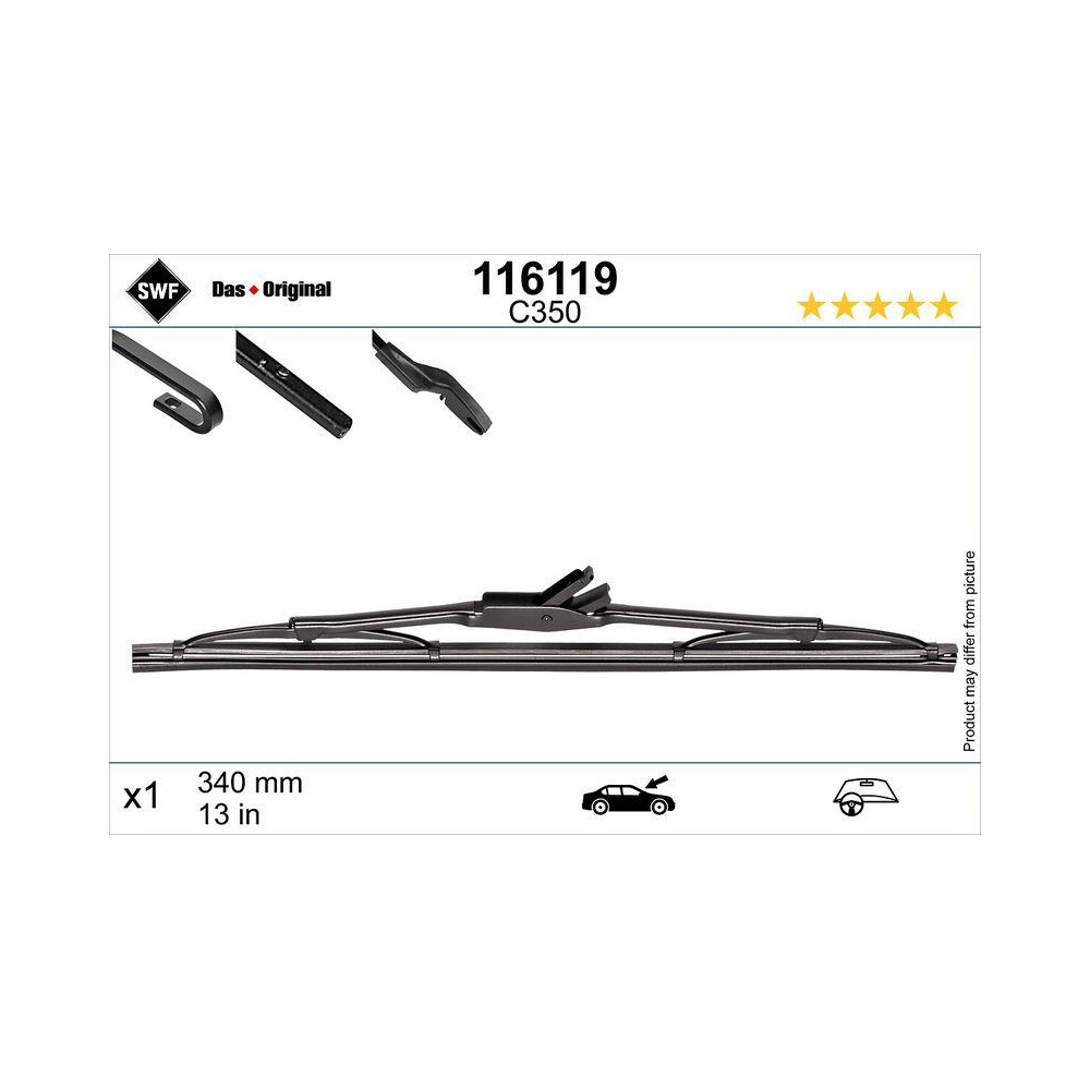 Wischblatt SWF 116119 DAS ORIGINAL SINGLE für CITROËN MITSUBISHI OPEL PEUGEOT VW