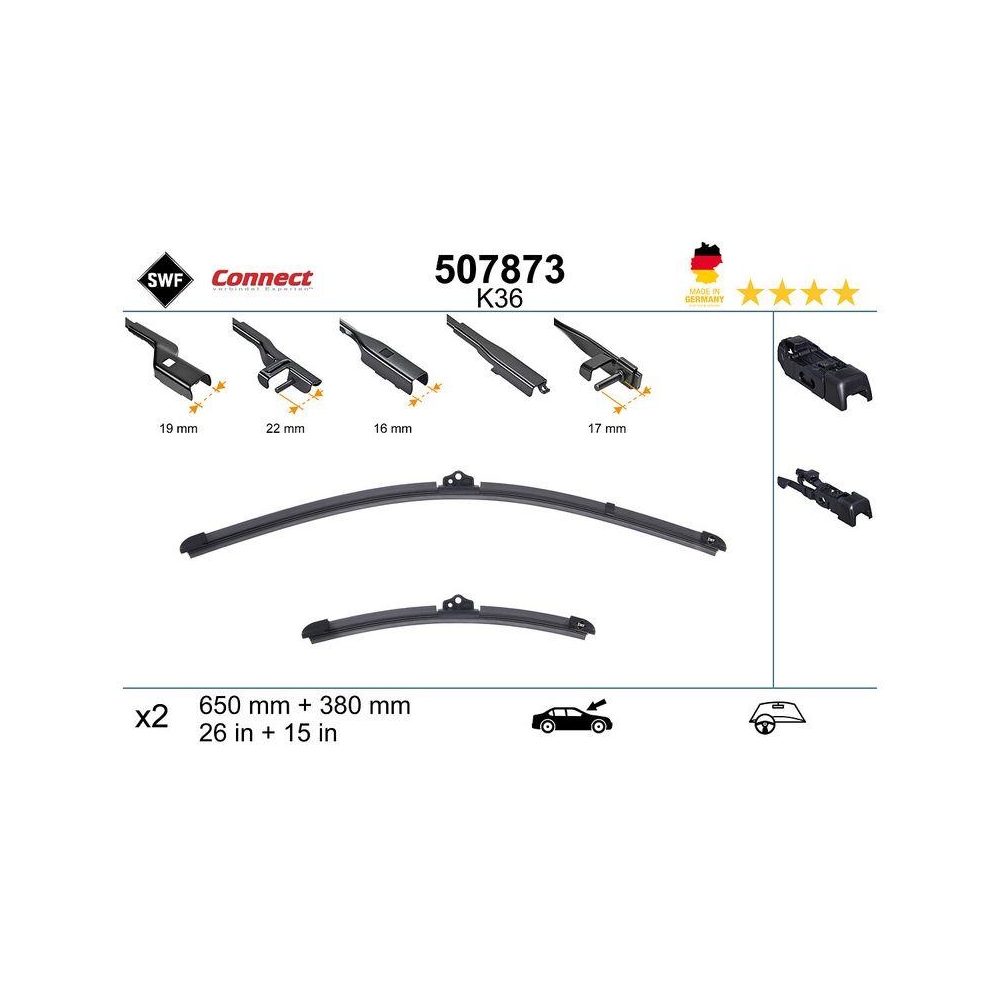 Wischblatt SWF 507873 CONNECT MADE IN GERMANY für, vorne