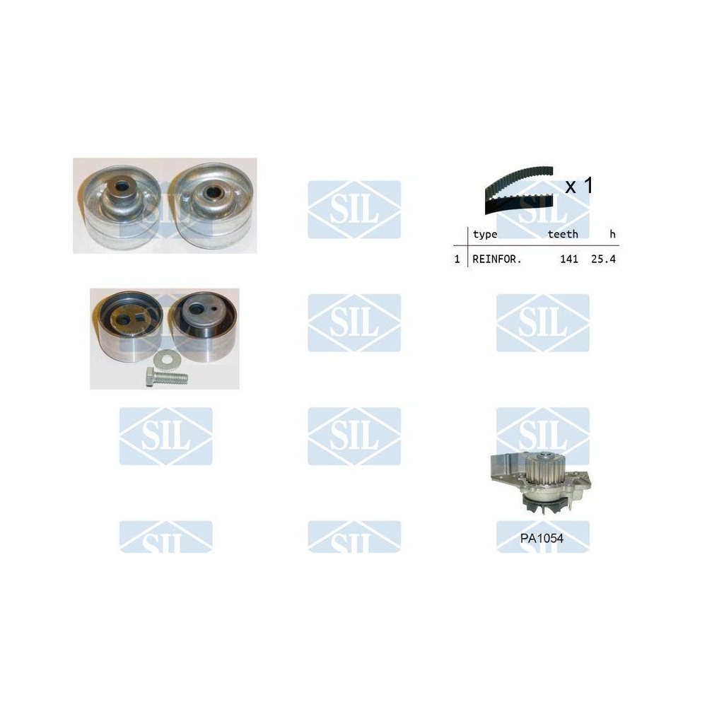Wasserpumpe + Zahnriemensatz Saleri SIL K4PA1054 f&uuml;r ALFA ROMEO CITRO&Euml;N FIAT