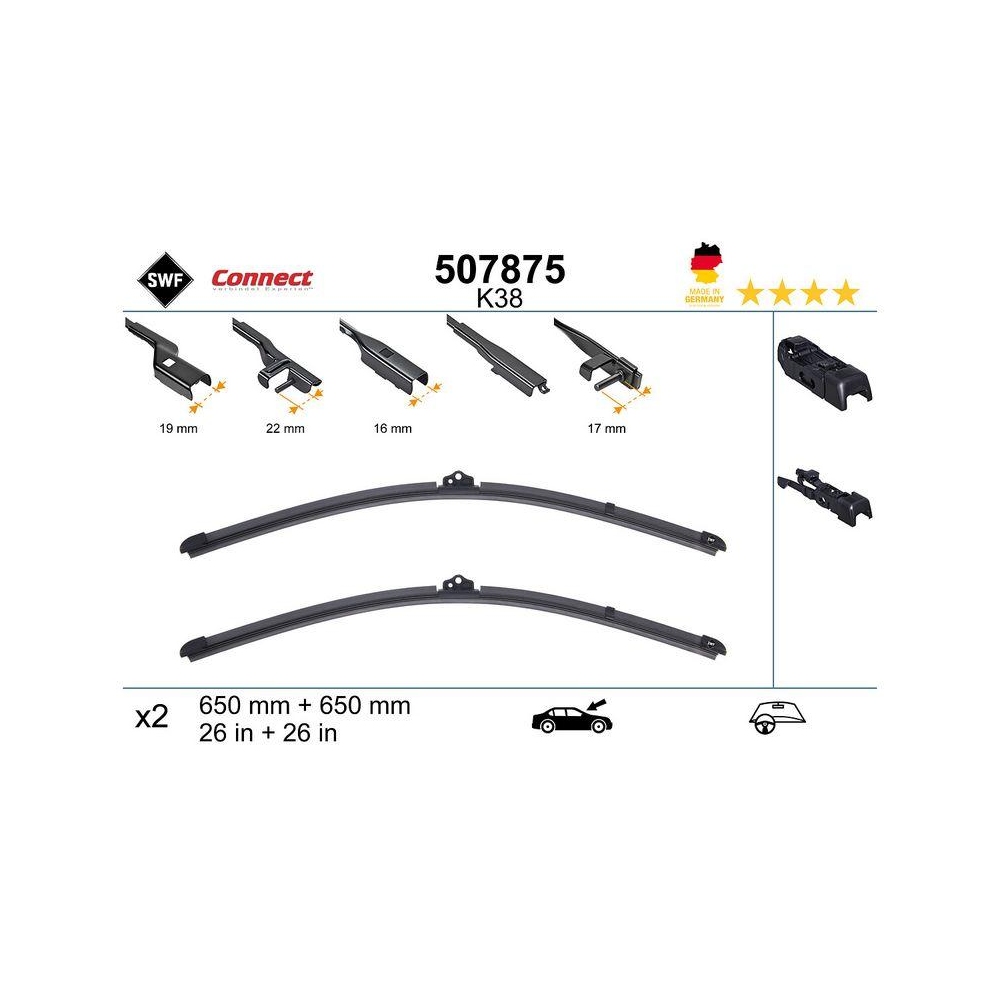 Wischblatt SWF 507875 CONNECT MADE IN GERMANY für, vorne