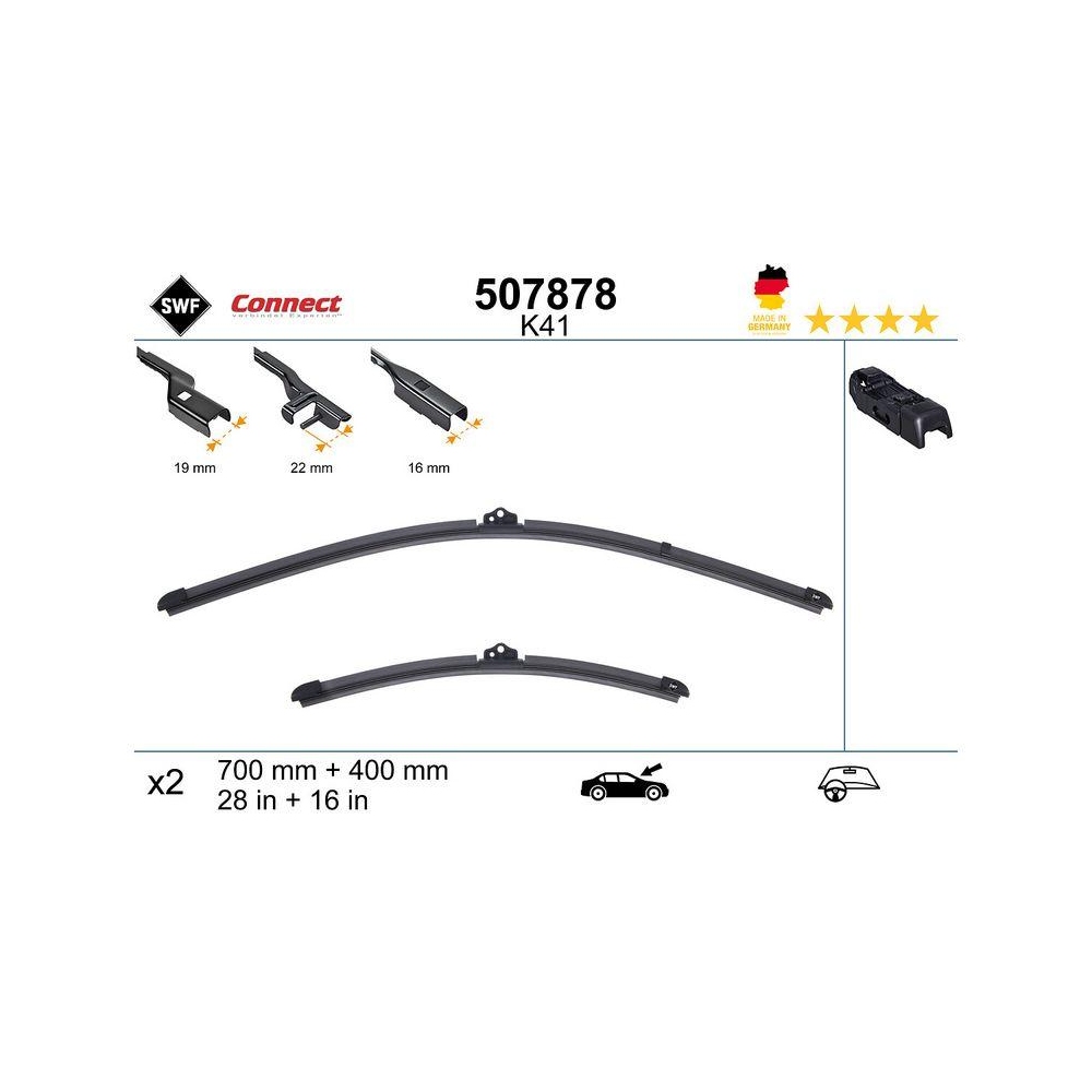 Wischblatt SWF 507878 CONNECT MADE IN GERMANY für, vorne