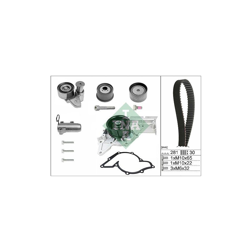 Wasserpumpe + Zahnriemensatz INA 530 0480 30 f&uuml;r AUDI