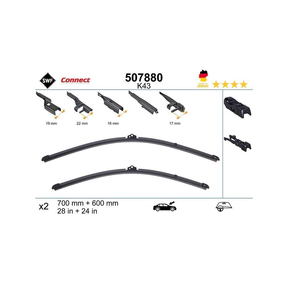 Wischblatt SWF 507880 CONNECT MADE IN GERMANY für, vorne