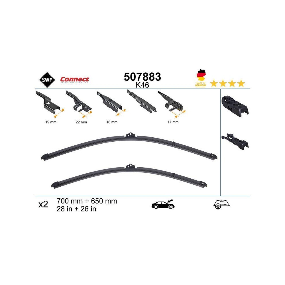 Wischblatt SWF 507883 CONNECT MADE IN GERMANY für, vorne