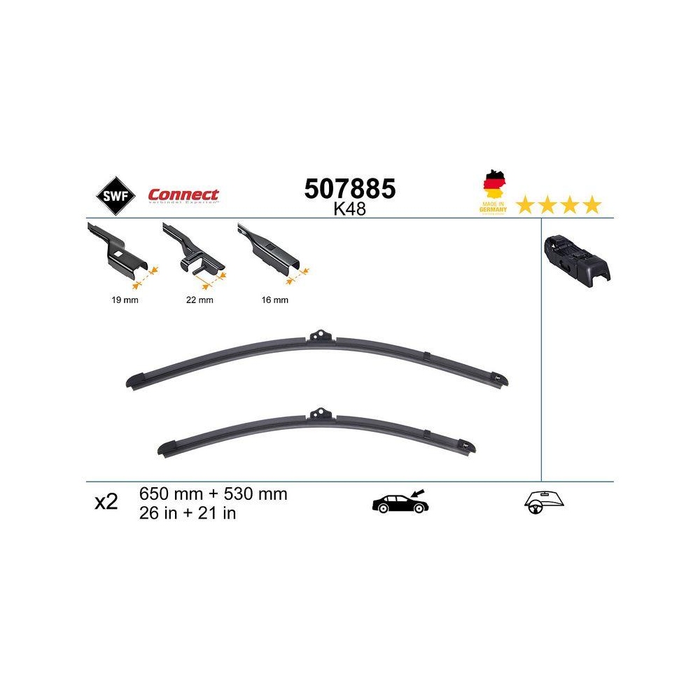 Wischblatt SWF 507885 CONNECT MADE IN GERMANY für, vorne