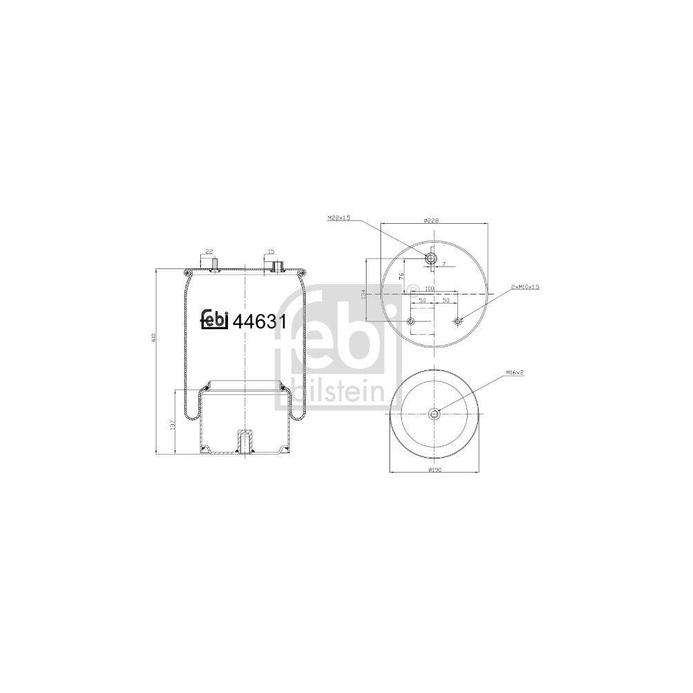 Federbalg, Luftfederung FEBI BILSTEIN 44631 für DAF