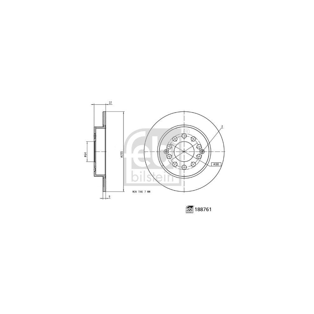Bremsscheibe FEBI BILSTEIN 188761 f&uuml;r MG, Hinterachse