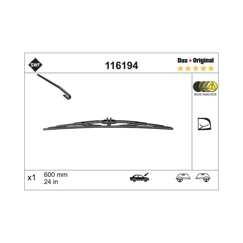 Wischblatt SWF 116194 DAS ORIGINAL SINGLE für, beifahrerseitig