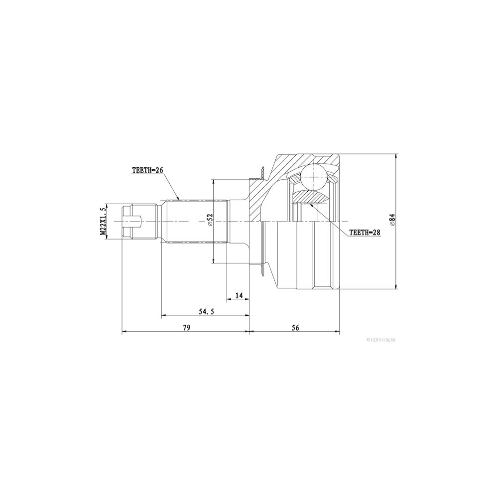 Gelenksatz, Antriebswelle HERTH+BUSS JAKOPARTS J2824039 f&uuml;r HONDA, radseitig