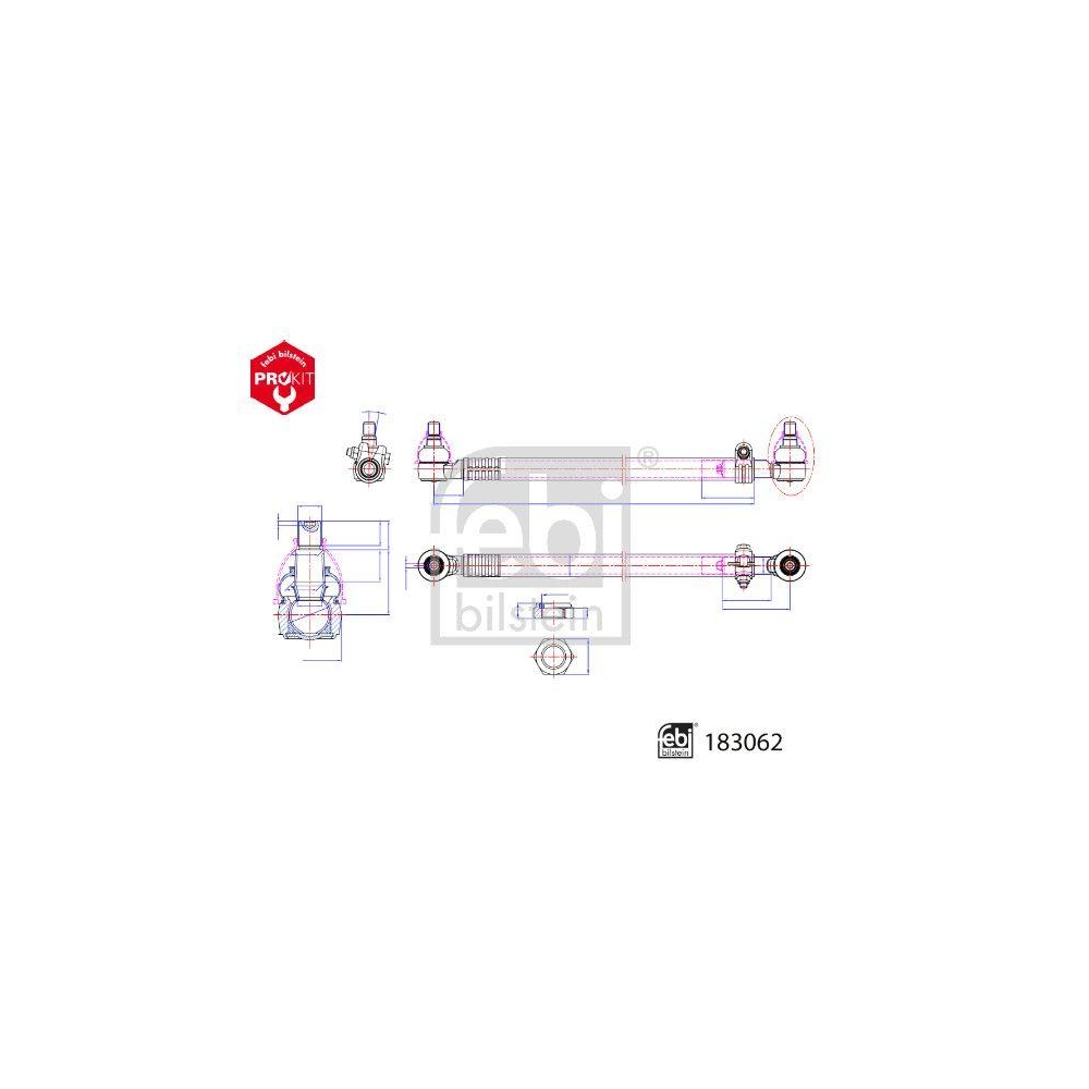 FEBI BILSTEIN Lenkstange 183062 ProKit f&uuml;r MAN, Vorderachse