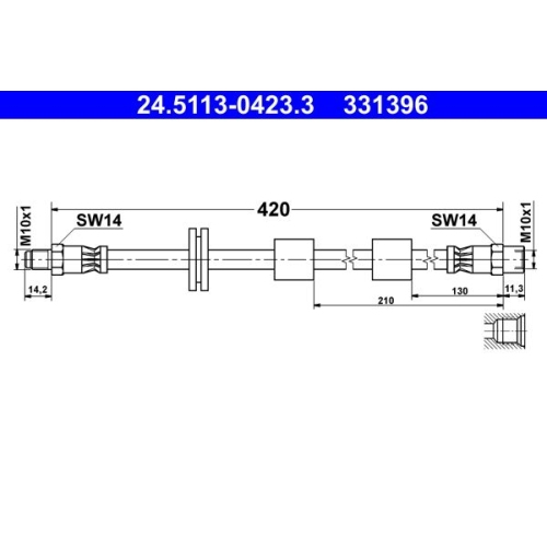 Bremsschlauch ATE 24.5113-0423.3 f&uuml;r BMW, Vorderachse