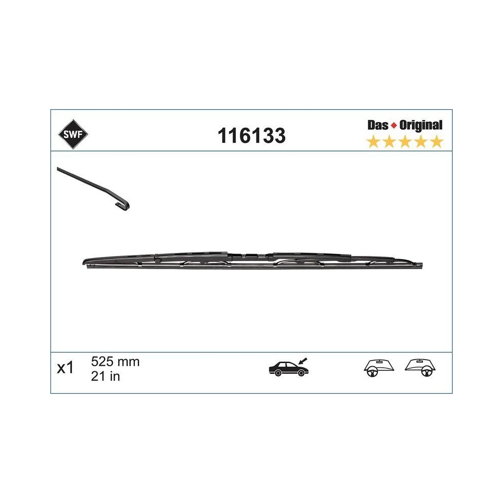 Wischblatt SWF 116133 DAS ORIGINAL SINGLE für, beifahrerseitig, fahrerseitig