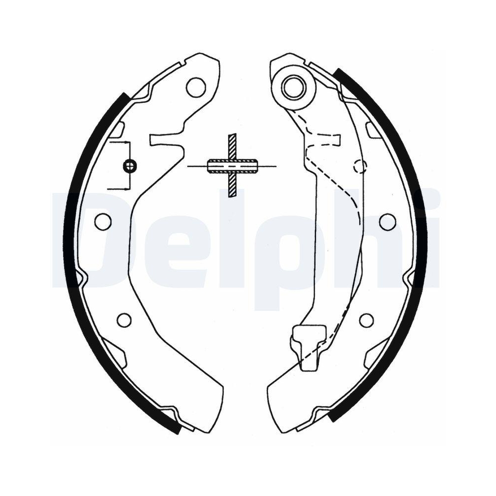 DELPHI LS1821 Bremsbackensatz für CHEVROLET DAEWOO FSO PROTON, Hinterachse