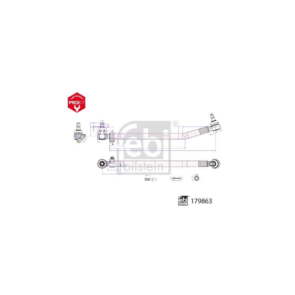 FEBI BILSTEIN Lenkstange 179863 ProKit f&uuml;r MERCEDES-BENZ, Vorderachse