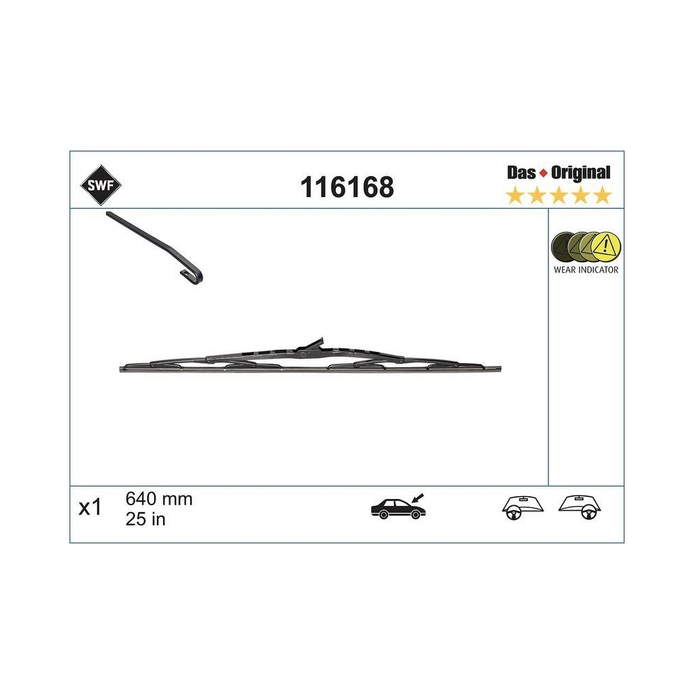 Wischblatt SWF 116168 DAS ORIGINAL SINGLE für MERCEDES-BENZ, mitte