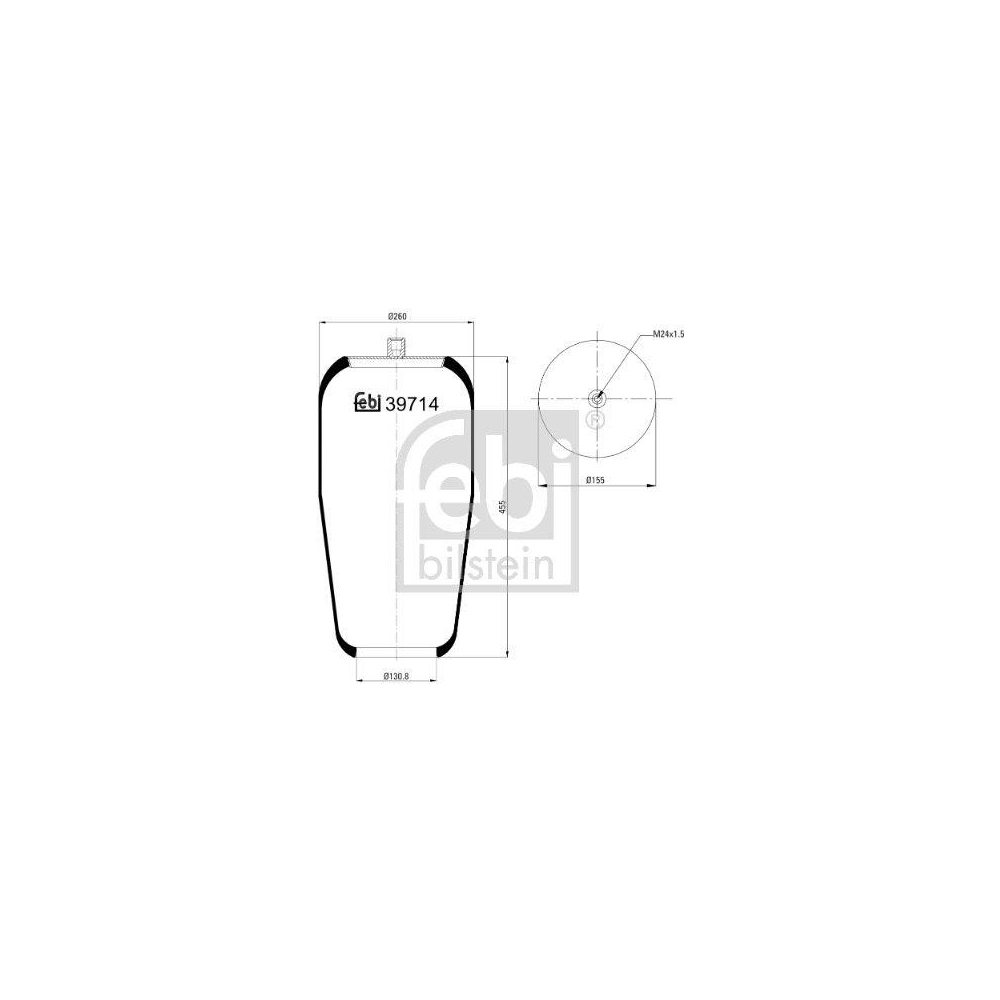 Federbalg, Luftfederung FEBI BILSTEIN 39714 für MERCEDES-BENZ, Vorderachse links