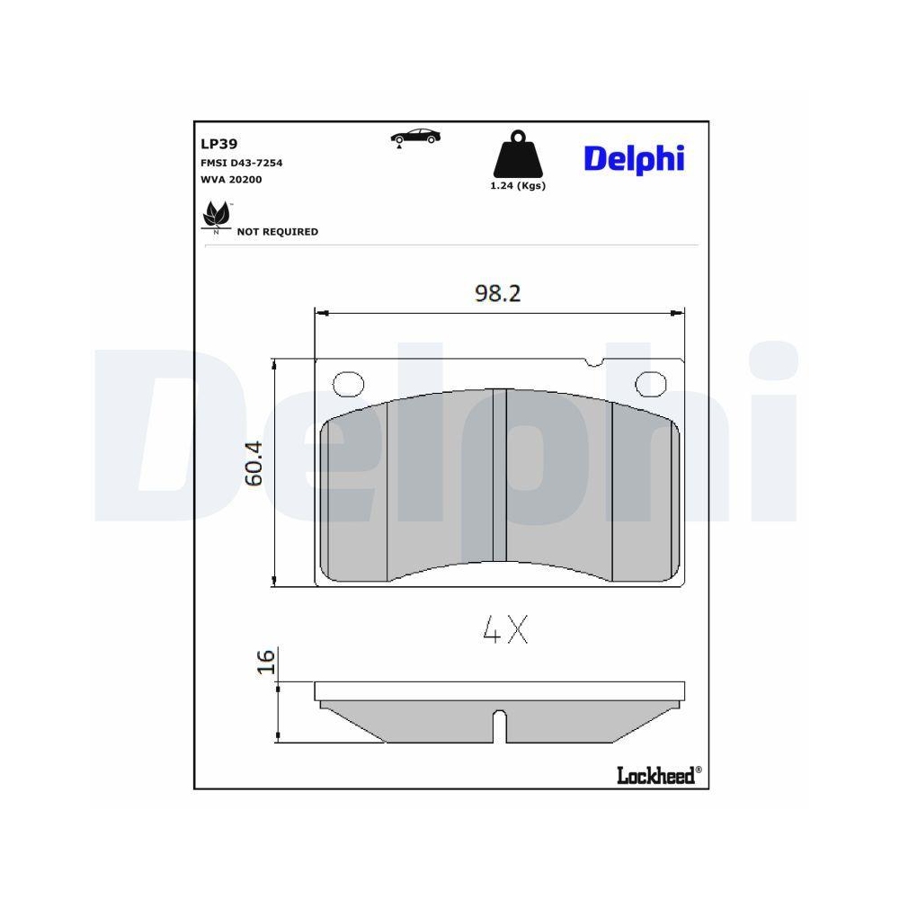 DELPHI LP39 Bremsbelagsatz, Scheibenbremse f&uuml;r ROVER VOLVO LEYLAND DAF