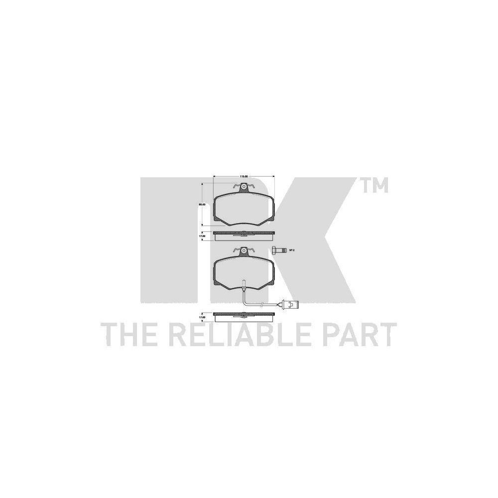 Bremsbelagsatz, Scheibenbremse NK 221209 f&uuml;r JAGUAR, Vorderachse
