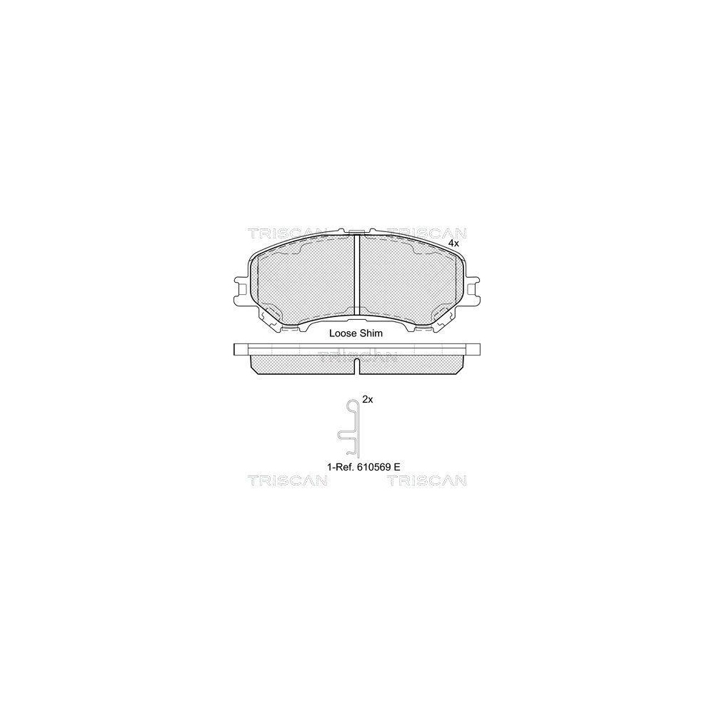 Bremsbelagsatz, Scheibenbremse TRISCAN 8110 14064 f&uuml;r NISSAN RENAULT