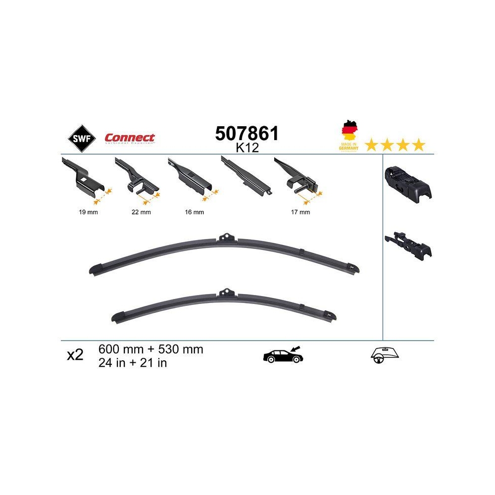 Wischblatt SWF 507861 CONNECT MADE IN GERMANY für, vorne