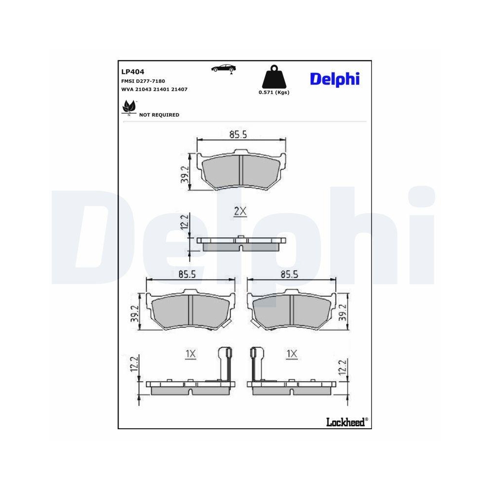 DELPHI LP404 Bremsbelagsatz, Scheibenbremse für HONDA SUZUKI, Hinterachse