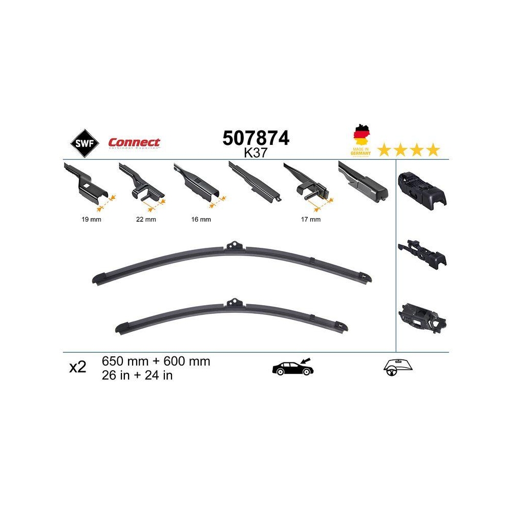 Wischblatt SWF 507874 CONNECT MADE IN GERMANY für, vorne