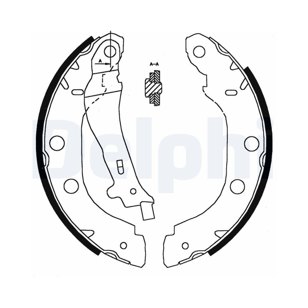DELPHI LS1828 Bremsbackensatz für NISSAN RENAULT, Hinterachse
