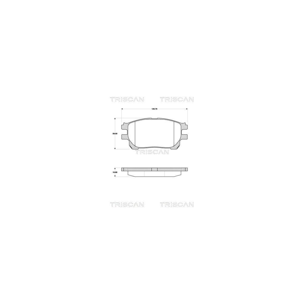 Bremsbelagsatz, Scheibenbremse TRISCAN 8110 13073 f&uuml;r TOYOTA, Vorderachse