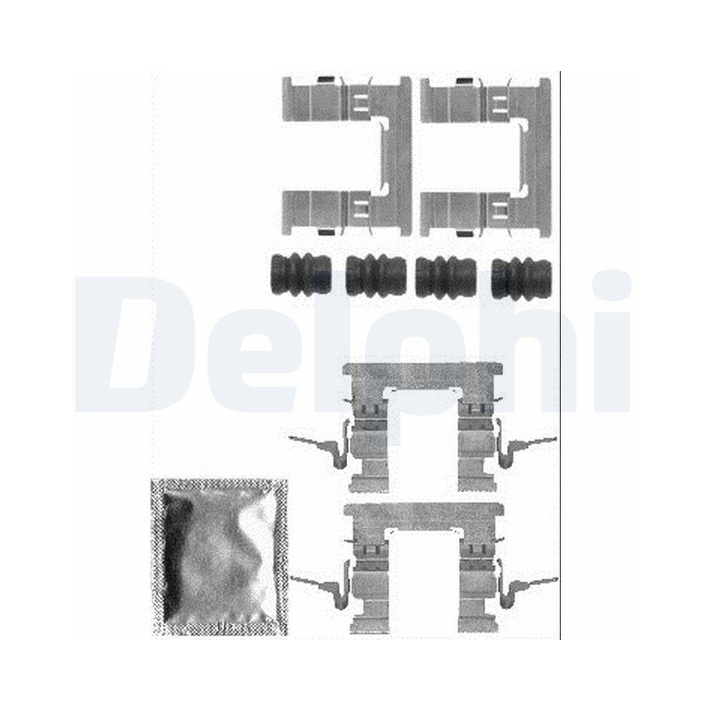 Zubehörsatz, Scheibenbremsbelag DELPHI LX0579 für NISSAN, Vorderachse