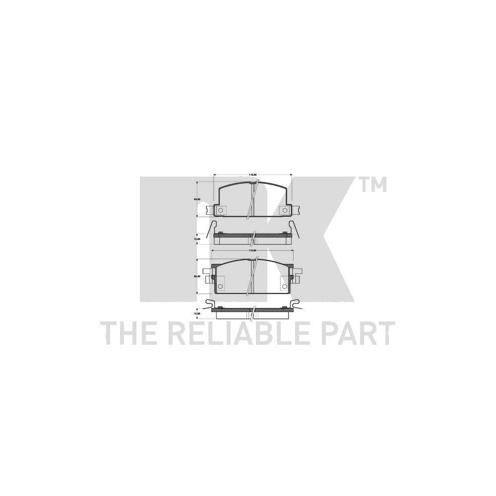 Bremsbelagsatz, Scheibenbremse NK 221401 f&uuml;r BEDFORD ISUZU