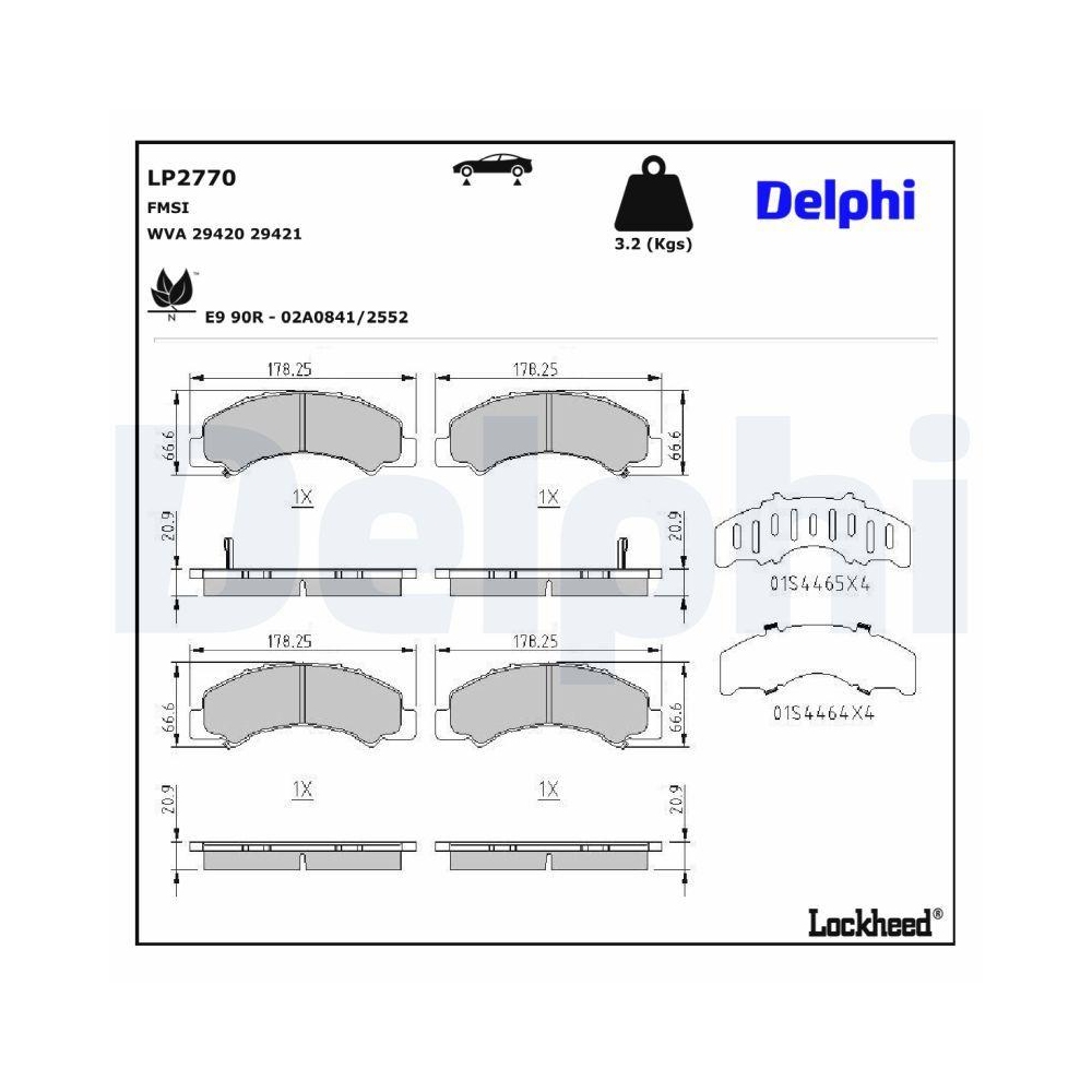 DELPHI LP2770 Bremsbelagsatz, Scheibenbremse f&uuml;r ISUZU