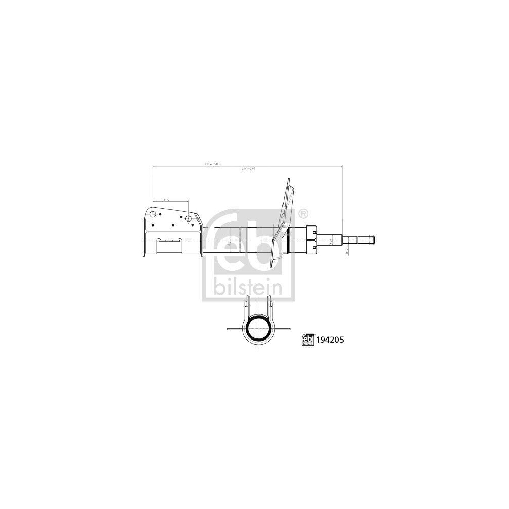 FEBI BILSTEIN Sto&szlig;d&auml;mpfer 194205 f&uuml;r CITRO&Euml;N FIAT PEUGEOT, Vorderachse links