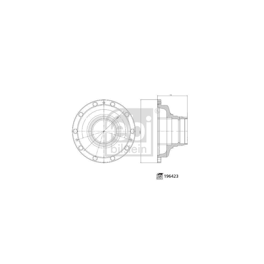 Radnabe FEBI BILSTEIN 196423 f&uuml;r IVECO, Vorderachse