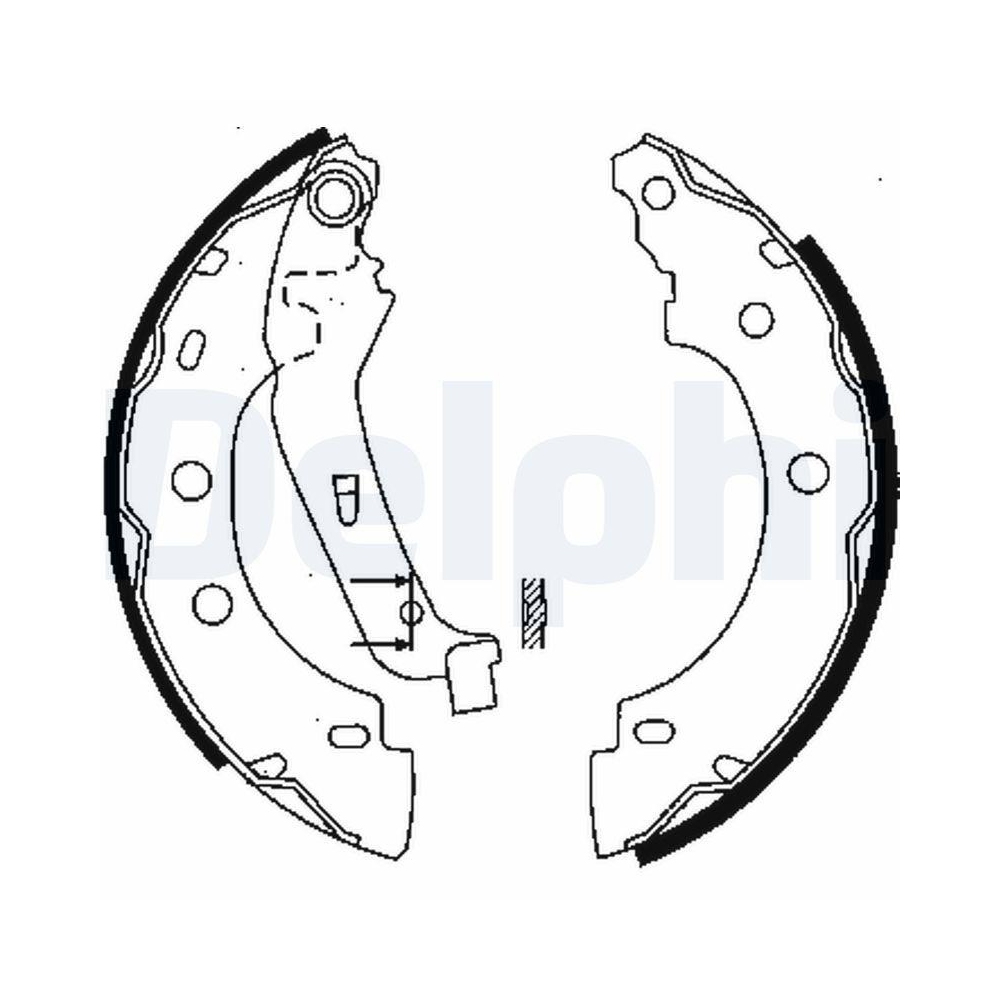 DELPHI LS1842 Bremsbackensatz f&uuml;r NISSAN RENAULT, Hinterachse