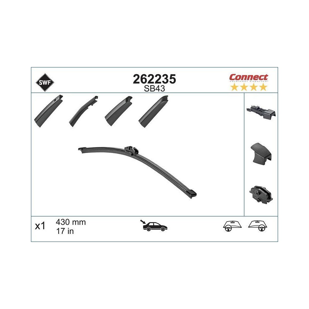 Wischblatt SWF 262235 CONNECT REAR für AUDI SKODA VW VW (SVW), hinten