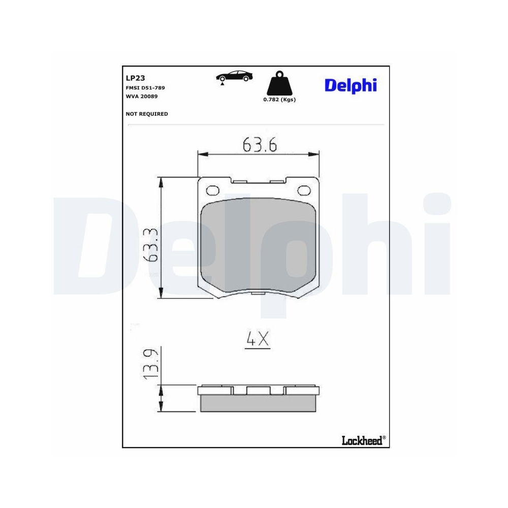 DELPHI LP45 Bremsbelagsatz, Scheibenbremse f&uuml;r FORD ROVER VAUXHALL, Vorderachse