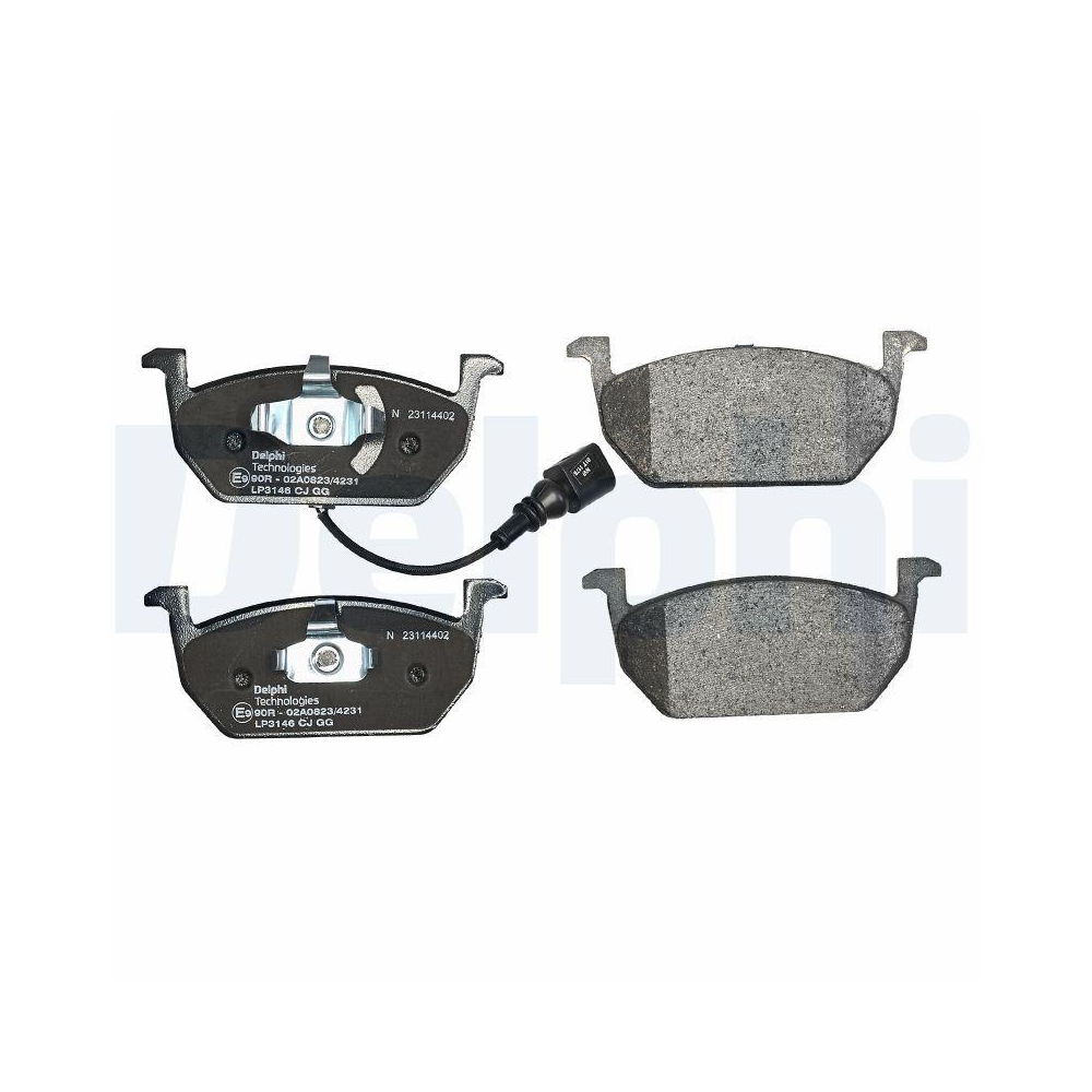 DELPHI LP3146 Bremsbelagsatz, Scheibenbremse f&uuml;r AUDI SEAT SKODA VW, Vorderachse