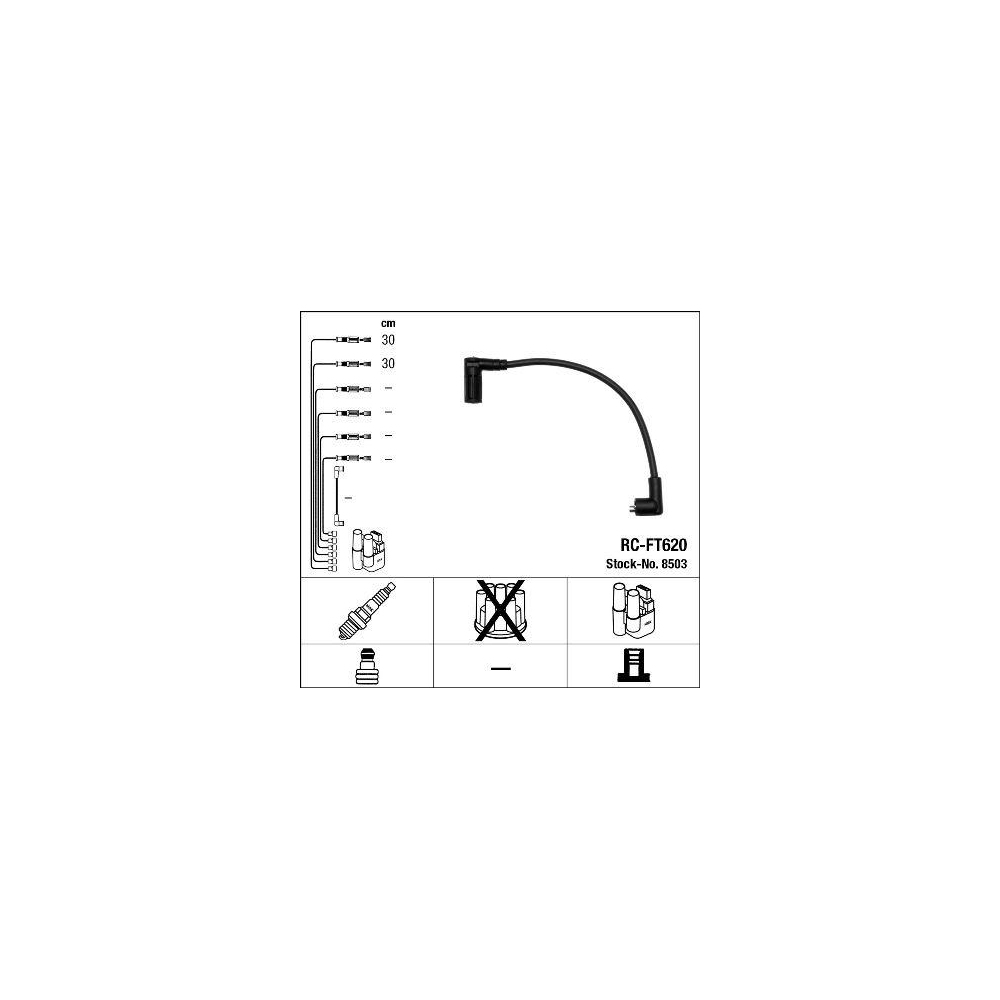 Z&uuml;ndleitungssatz NGK 8503 f&uuml;r FIAT