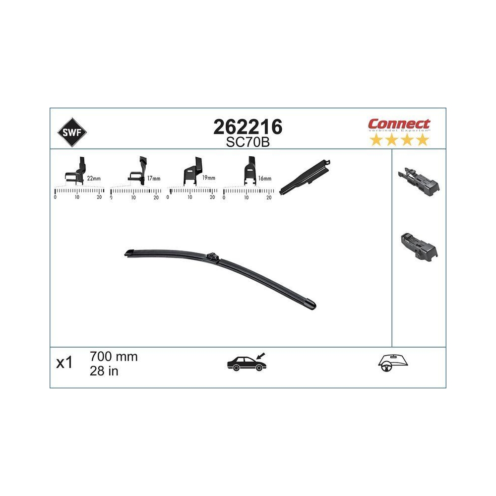 Wischblatt SWF 262216 CONNECT MADE IN GERMANY für CITROËN FORD PEUGEOT