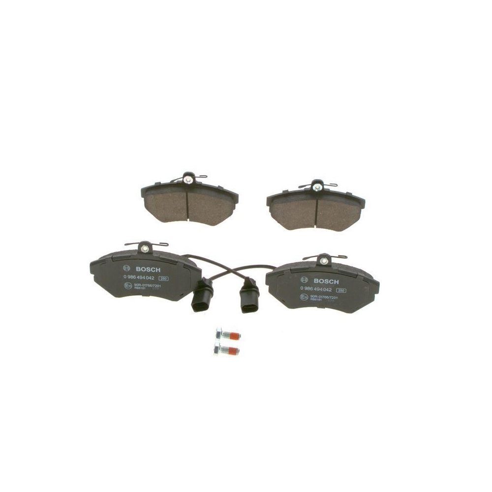 Bremsbelagsatz, Scheibenbremse BOSCH 0 986 494 042 f&uuml;r AUDI SEAT VW, Vorderachse
