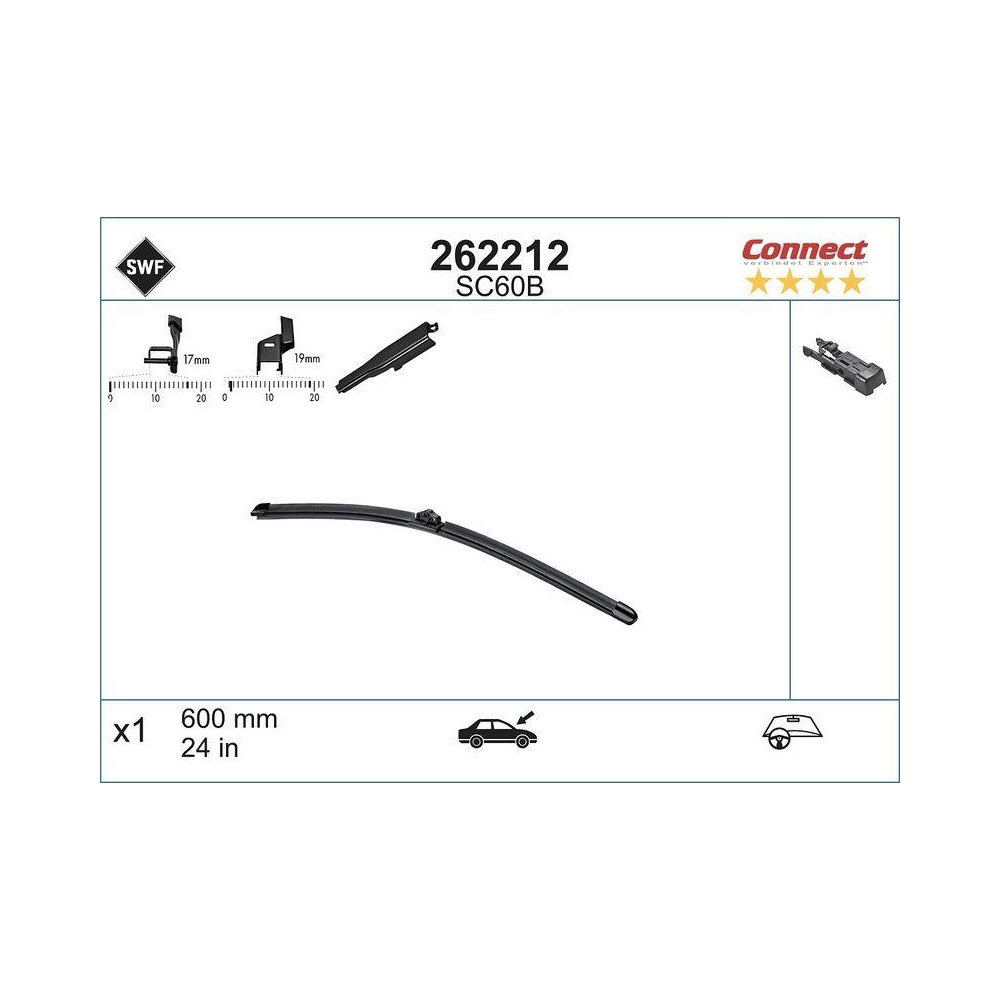 Wischblatt SWF 262212 CONNECT MADE IN GERMANY für CITROËN PEUGEOT
