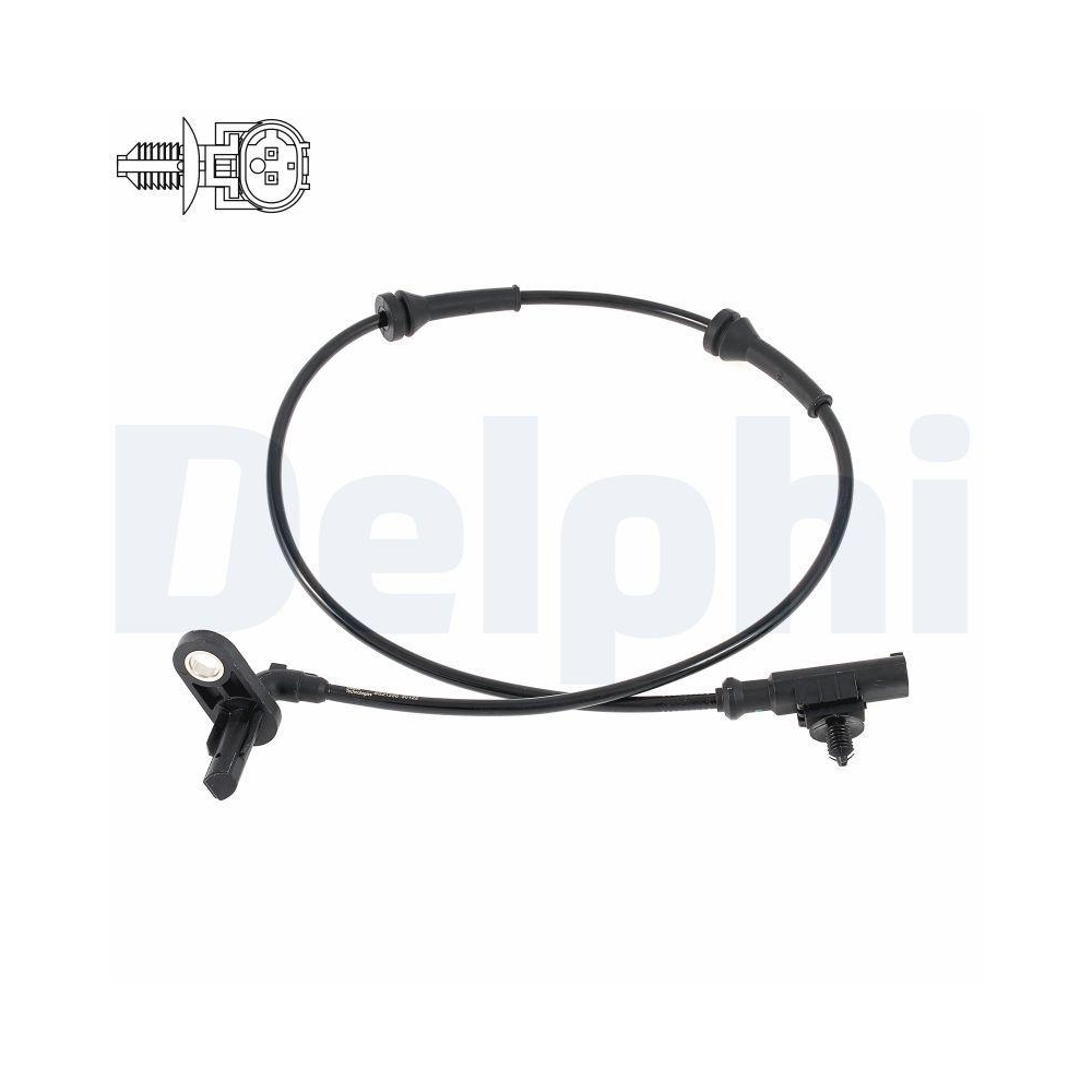 Sensor, Raddrehzahl DELPHI SS21286-12B1 für NISSAN, Hinterachse links