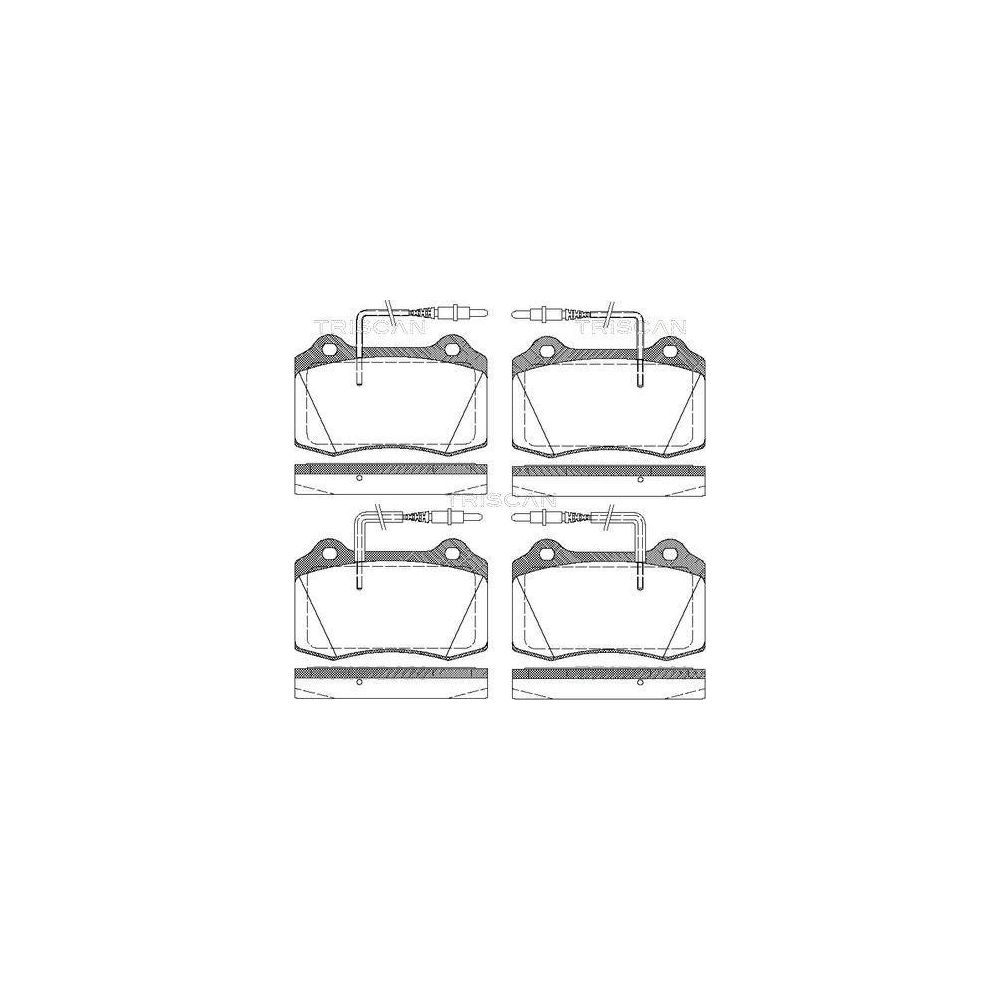 Bremsbelagsatz, Scheibenbremse TRISCAN 8110 28033 f&uuml;r PEUGEOT, Vorderachse